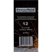 POWERWELD Polycarbonate Filter Plate, 2" x 4-1/4", Shade #12 MP2PC12